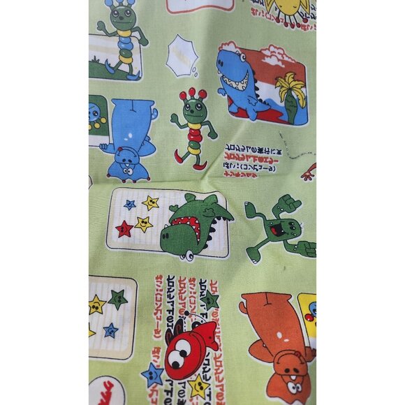 Material Green Cotton Happy Monsters Cartoon blocks 8 yards of 45" Cotton Fabr - Picture 13 of 16